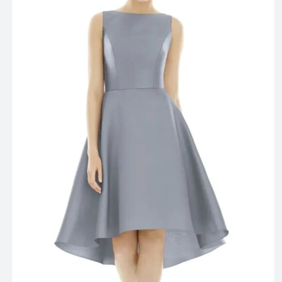 Alfred Sung Sleeveless High Low Cocktail Dress - Grey - size 6 - Picture 8 of 8